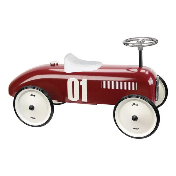 Masinuta pentru copii fara pedale Vilac metal burgundy cu design retro
