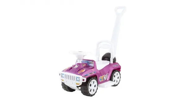 Masinuta pentru copii Novokids My first SUV Car XXL Mov, Lungime 85 cm, Maner de impins detasabil pentru parinti, Spatiu pentru depozitare