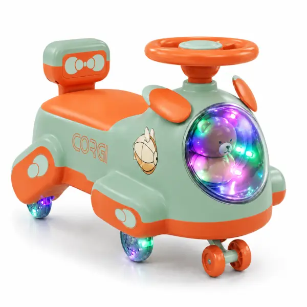 Masinuta ride-on pentru copii cu muzica si lumini - Portocaliu