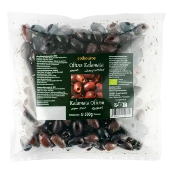 Masline Kalamata Bio, Crude, fara Samburi, Epikouros, 500 g