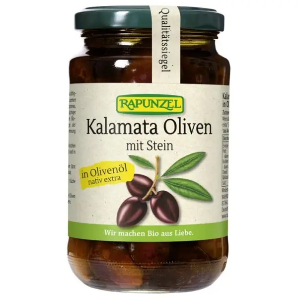 Masline Kalamata violet cu samburi in ulei de masline, eco - 335 g