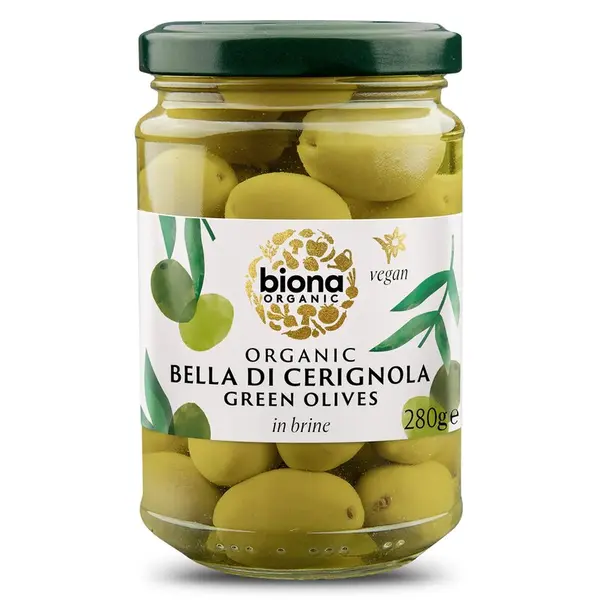 Masline verzi Bella di Cerignola in saramura, bio, 280g, Biona