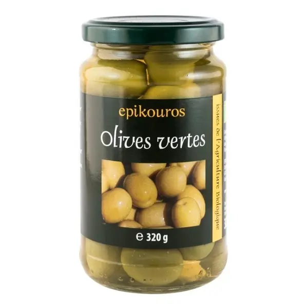 Masline Verzi cu Samburi, BIO, 320 g, Epikouros
