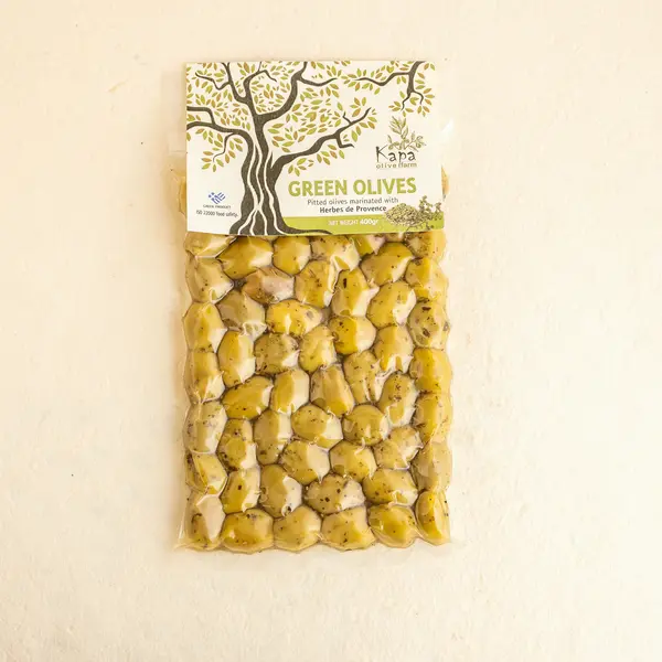 Masline verzi fara samburi cu ierburi de Provence - 400g