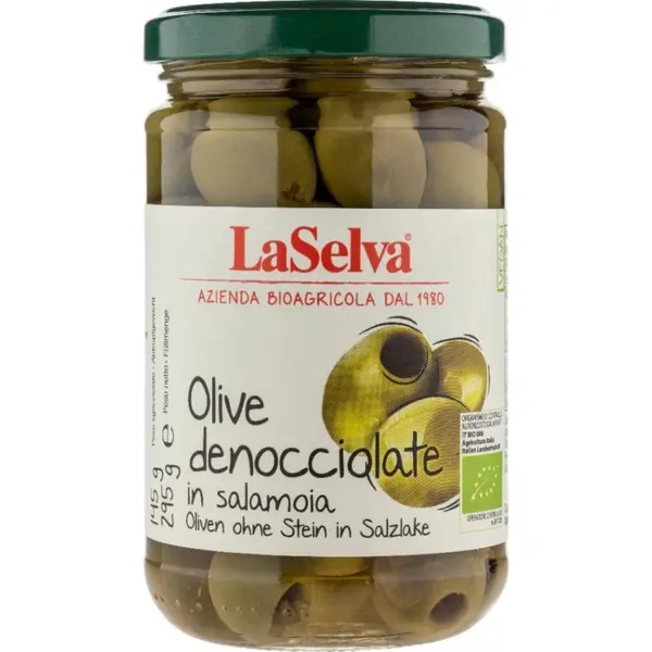 Masline Verzi fara Samburi in Saramura, Bio, 295 g, La Selva