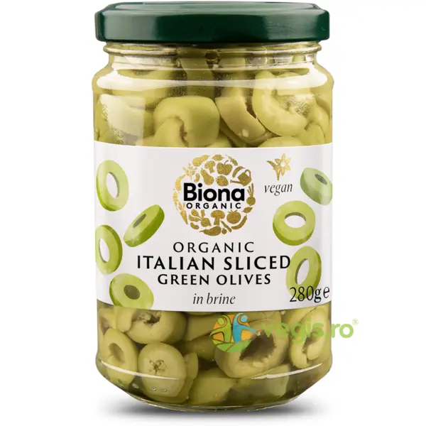 Masline Verzi Italiene Feliate in Saramura Ecologice/Bio 280g