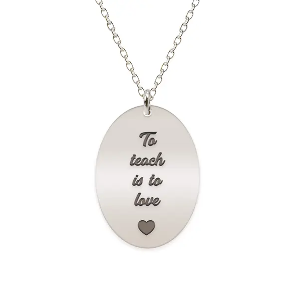 Master - Colier personalizat absolvire "To teach is to love" din argint 925