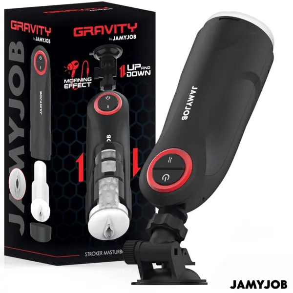 Masturbator automat JAMYJOB – Gravity, 5 moduri de mișcare cu efecte sonore, reîncărcabil USB, silicon medical