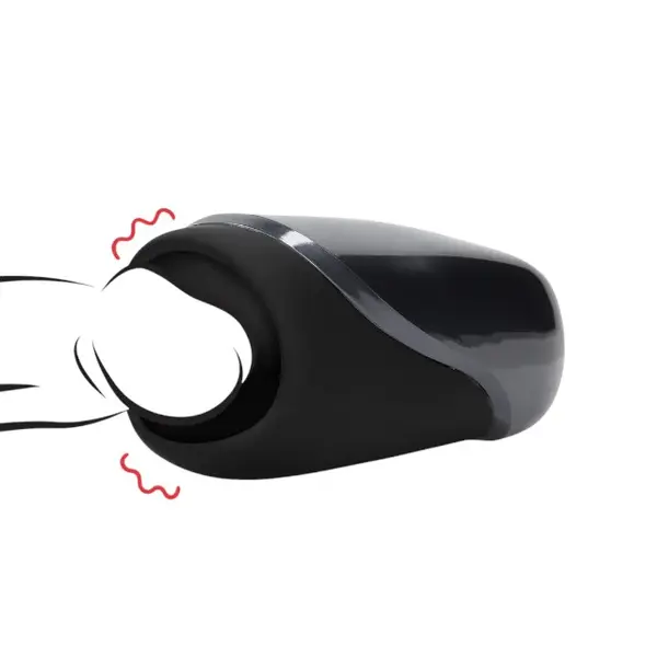 Masturbator automat LOVELINE Vibrating Masturbator, 10 funcții de vibrație, rezistent la apă, culoare negru
