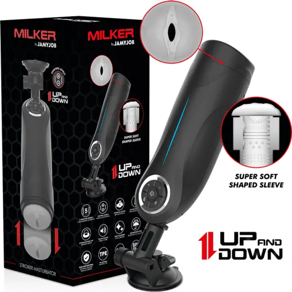 Masturbator electric JAMYJOB – Milker, 5 modele de stimulare, 3 intensități, ventuză, funcție sunet, material TPE