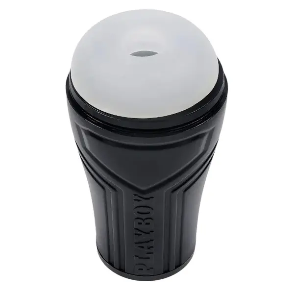 Masturbator PLAYBOY The Urge Small, din TPE texturat pentru stimulare intensă, rezistent la apă, lungime 17 cm, negru