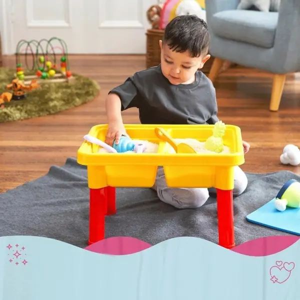 Masuta 2in1 de activitati cu apa si nisip Matadi,capac si accesorii joaca incluse