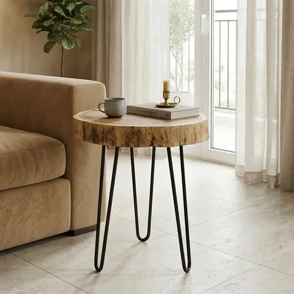 Masuta auxiliara, Tripp I, Natural, 41x41x45 cm