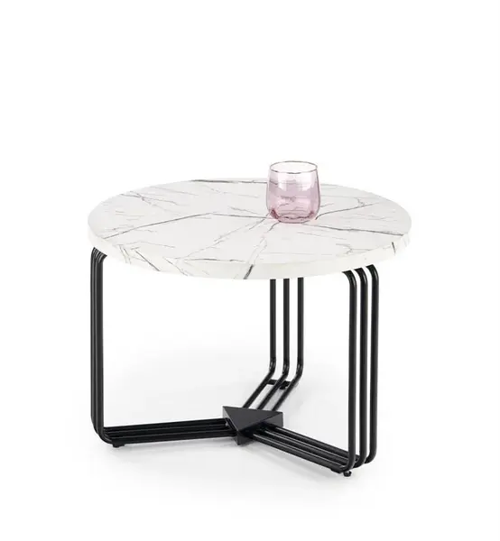 Masuta cafea Antica M marble alba – H41 cm