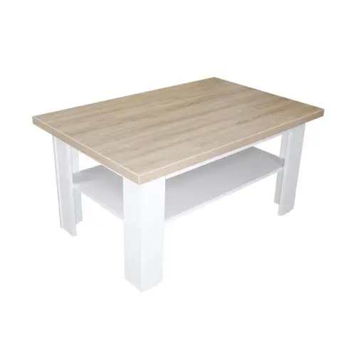 Masuta cafea Lisolo Sonoma cu Alb, 100 x 65 x 50 cm