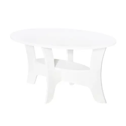 Masuta cafea Roma ovala, MDF Alb, 100 x 55 x 58 cm