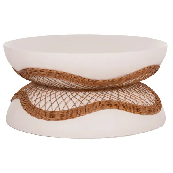 Masuta de cafea ALVORO Ø92 x 44 CM - Alb