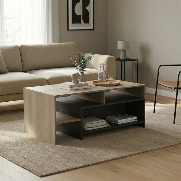 Măsuță de cafea Consa, Stil Sonome, Antracit, 120x60x52 cm