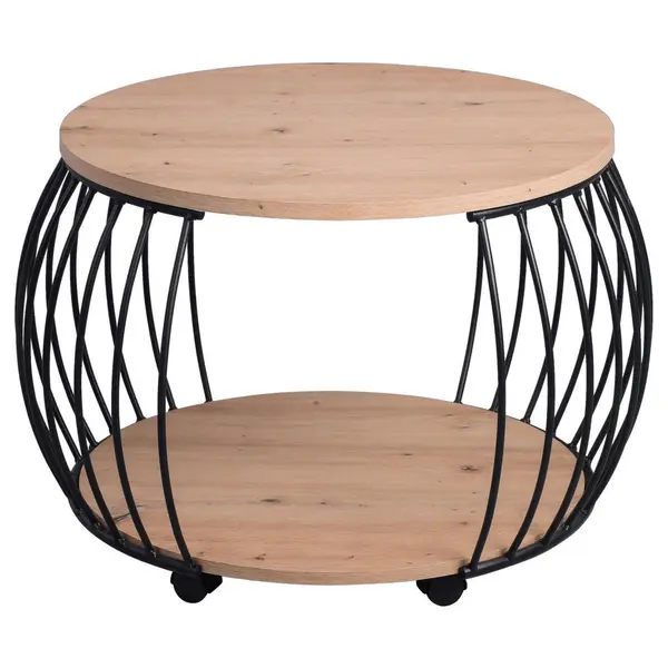 Măsuță De Cafea din metal, material pe bază de lemn, 72/72/47 cm