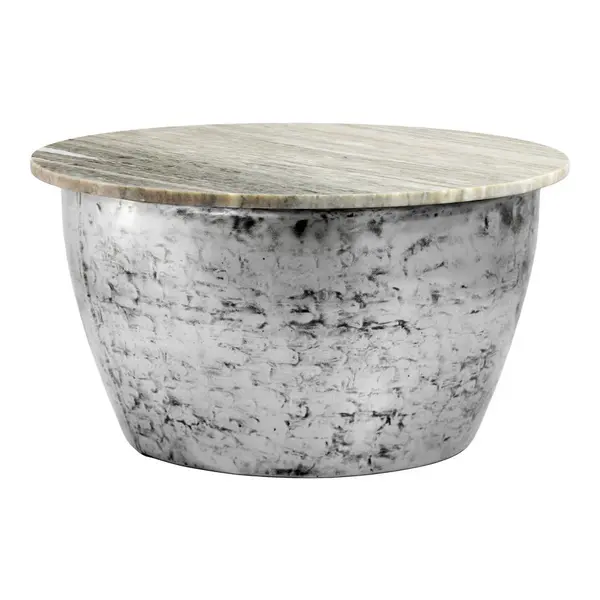Măsuță De Cafea din metal, piatră, 60/60/34 cm