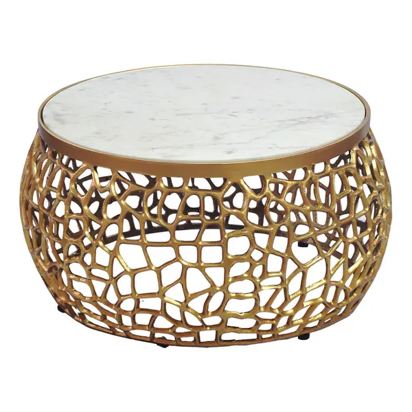 Măsuță De Cafea din metal, piatră, 60/60/35 cm