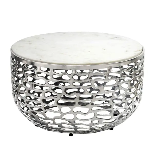 Măsuță De Cafea din metal, piatră, 60/60/35 cm