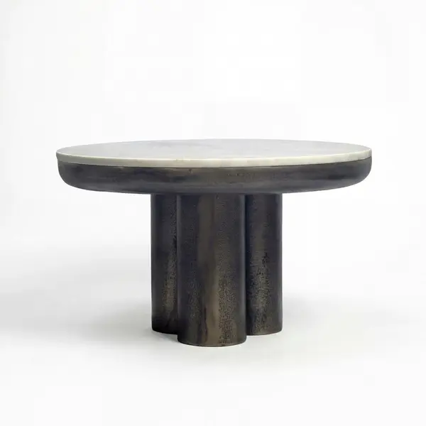 Măsuță De Cafea din metal, piatră, 60/60/35 cm