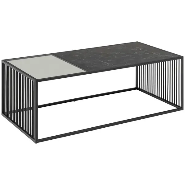 Măsuță De Cafea din plastic, sticlă, material pe bază de lemn, 120/60/40 cm