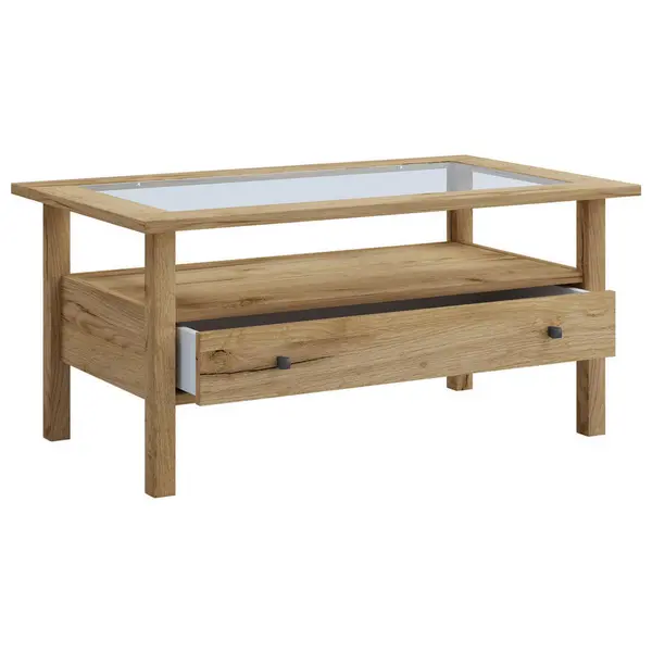 Măsuță De Cafea din sticlă, material pe bază de lemn, 90/54/42 cm