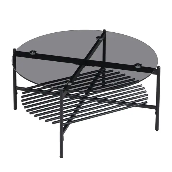 Măsuță De Cafea din sticlă, metal, 80/80/40 cm