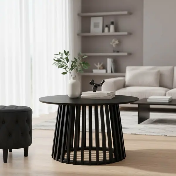 Masuta de cafea Domonic Negru 80x80x45 cm