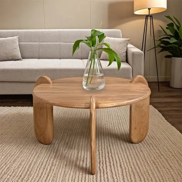 Masuta de cafea Earten boho Natural 80x80x40 cm