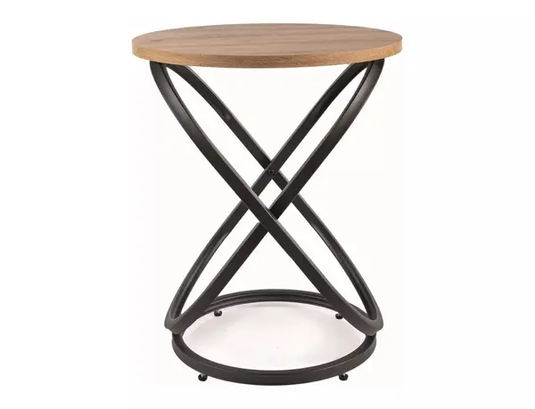 Masuta de cafea Eos E stejar artizan/negru ø45/h55 cm