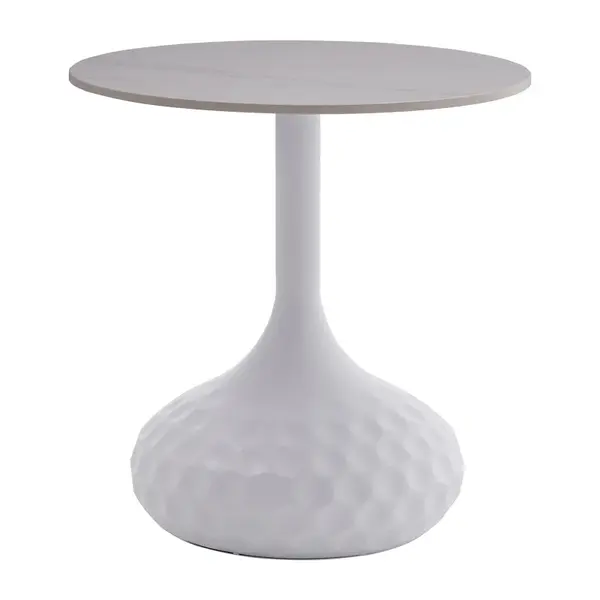 Masuta de cafea Fabron piatra sinterizata, alba, 50x50x52 cm