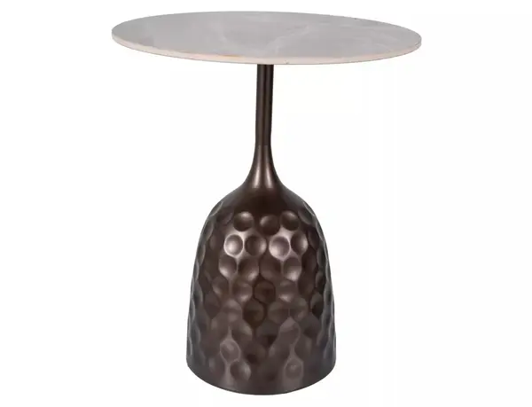 Masuta de cafea Mutti gri/maro antic ø50/h60 cm