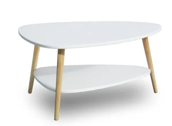 Masuta de cafea OVALA alba placa din MDF 90x67x45 cm