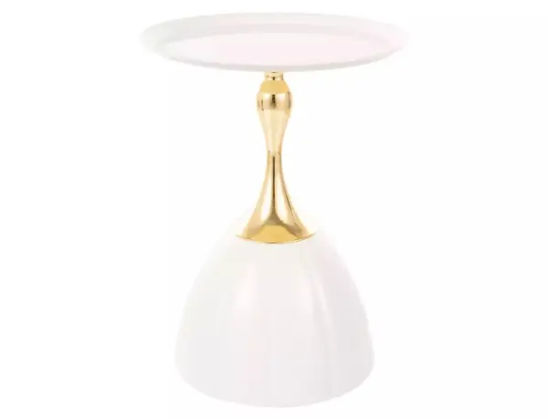 Masuta de cafea Piana alb/auriu ø38/h50 cm