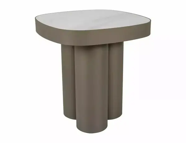 Măsuță de cafea Stella C alb lucios / cupru L48 x l48 cm