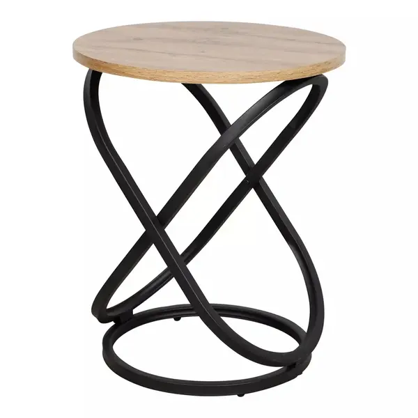 Masuta de cafea TARA BROWN/BLACK Ø45 x 55 CM - Lemn