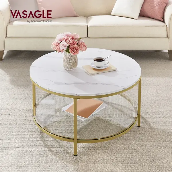 Masuta de Cafea, Vesta, Alb, 80x80x46 cm