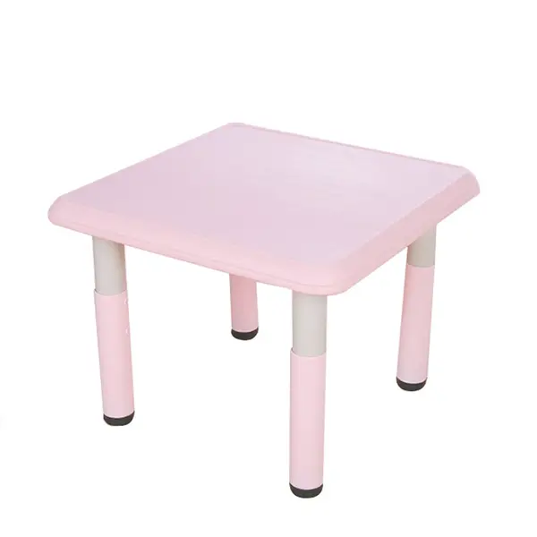 Masuta din plastic pentru copii 60x60 cm cu inaltime reglabila pe 7 nivele,margini rotunjite,picioare antiderapante pentru activitati acasa,cresa sau gradinita Nichiduta Pink