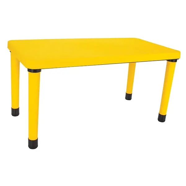 Masuta pentru copii interiorexterior Pilsan Happy Table Galben 120x60cm pentru lectiiactivitati,capacitate 4 copii,plastic rezistent,colturi rotunjite,picioare antiderapante,utilizare acasagradinitecreseafterschool