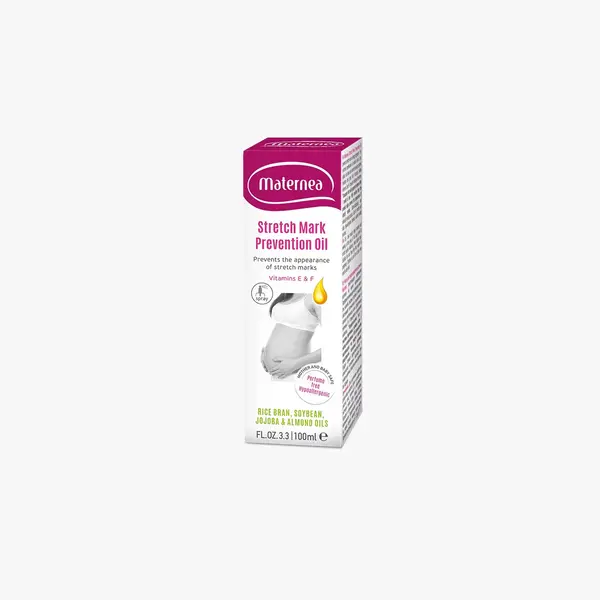 Maternea Spray ulei de prevenire a vergeturilor cu Vit E si F - Rice Bran, Soybean, Jojoba & Almons Oils, 100ml