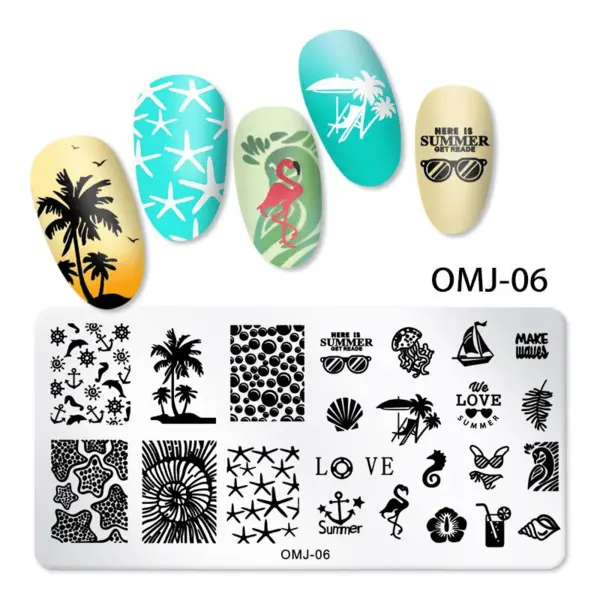 Matrita de unghii pentru stampila summer trends OMJ-06 - OMJ-06 - Everin.ro