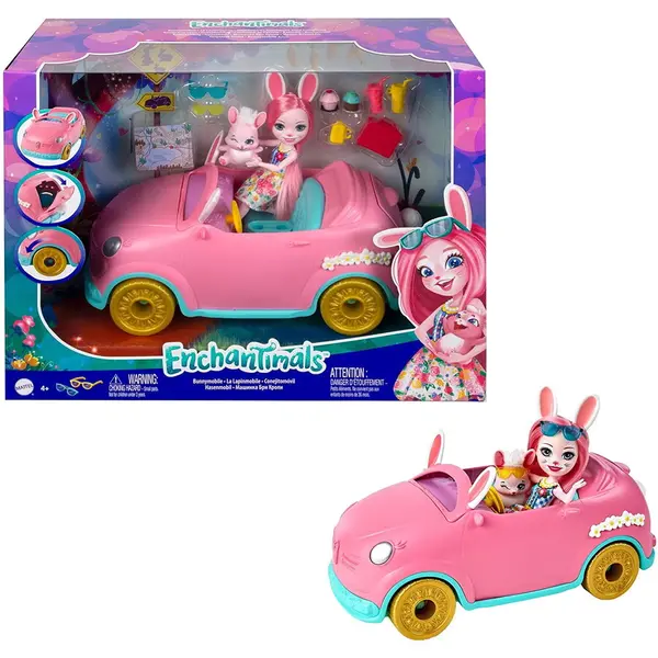 MATTEL Set de joaca Bree Bunny si Bunnymobilul Enchantimals