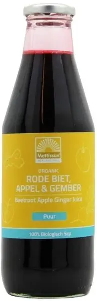 Mattisson Healthstyle Suc organic de sfeclă roșie, măr și ghimbir, 750 ml
