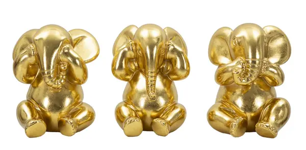 Mauro Ferretti Elefant Nu Vad/Nu Aud/Nu Vorbesc Set 3 Bucati, cm Ø 15,5X20,5 | Aosom Romania