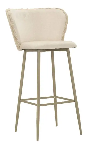 Mauro Ferretti Scaun De Bar Alaska -B- Crem Set 2 Bucăți Cm 55X58X106 (Înălțime Scaun Cm 77) | Aosom Romania