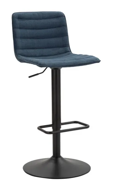 Mauro Ferretti Scaun De Bar Înalt Negru Si Albastru cm 43X49,5X85,5-107 (Saz cm 61-82,5) Set 2 Bucati | Aosom Romania