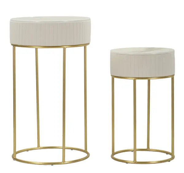 Mauro Ferretti Set De 2 Masute Inalte Cm Ø 50X90-40X68 | Aosom Romania